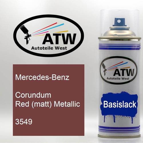 Mercedes-Benz, Corundum Red (matt) Metallic, 3549: 400ml Sprühdose, von ATW Autoteile West.